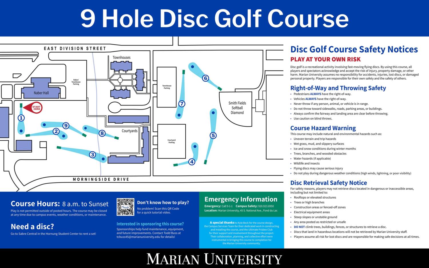 Marian University to Unveil New Disc Golf Course with Ribbon Cutting Ceremony